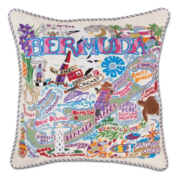 Catstudio Bermuda Hand-Embroidered Pillow - Picture 2 of 7